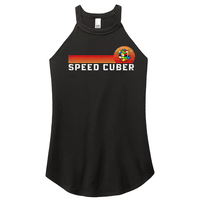 Vintage Math Cuber Heartbeat Speed Cubing Puzzle Lover Cube Women’s Perfect Tri Rocker Tank