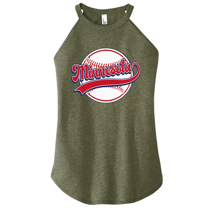 Vintage Minnesota Cityscape Baseball Lover Player And Fans Women’s Perfect Tri Rocker Tank