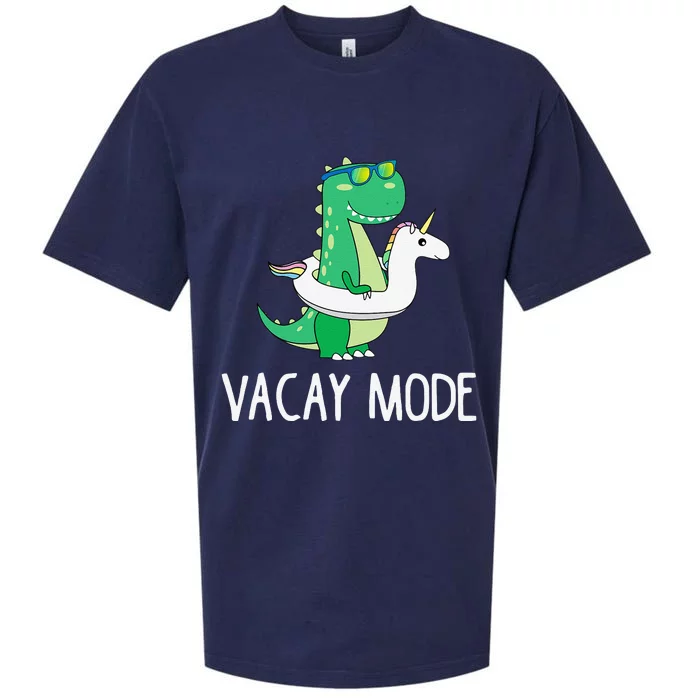 Vacay Mode Cute Dinosaur Funny Family Vacation Gift Sueded Cloud Jersey T-Shirt