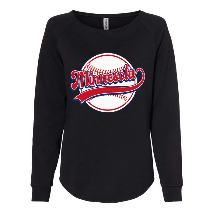 Vintage Minnesota Cityscape Baseball Lover Player And Fans Womens California Wash Sweatshirt