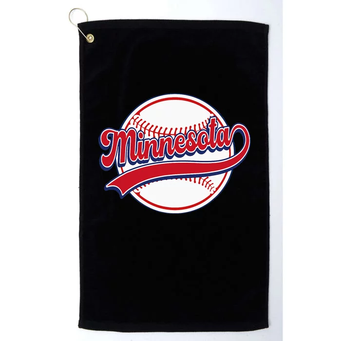 Vintage Minnesota Cityscape Baseball Lover Player And Fans Platinum Collection Golf Towel