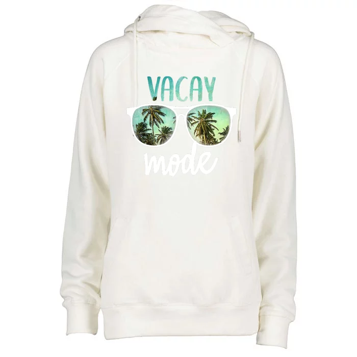 Vacay Mode Cute Vacation Summer Cruise Getaway Womens Funnel Neck Pullover Hood