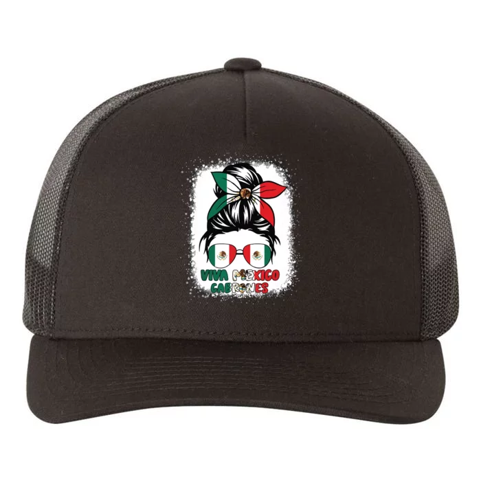 Viva Mexico Cabrone Independence Day Mexican Flag Girl Yupoong Adult 5-Panel Trucker Hat