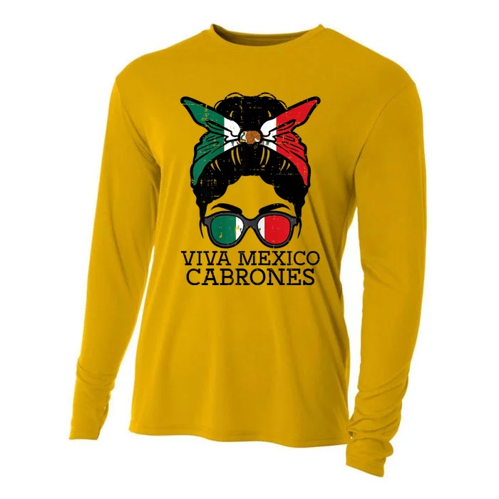 Viva Mexico Cabrones Bun Fun Mexican Independence Day Cooling Performance Long Sleeve Crew