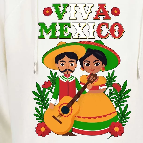 Viva Mexico Celebrate Mexican Independence Day Womens Funnel Neck Pullover Hood