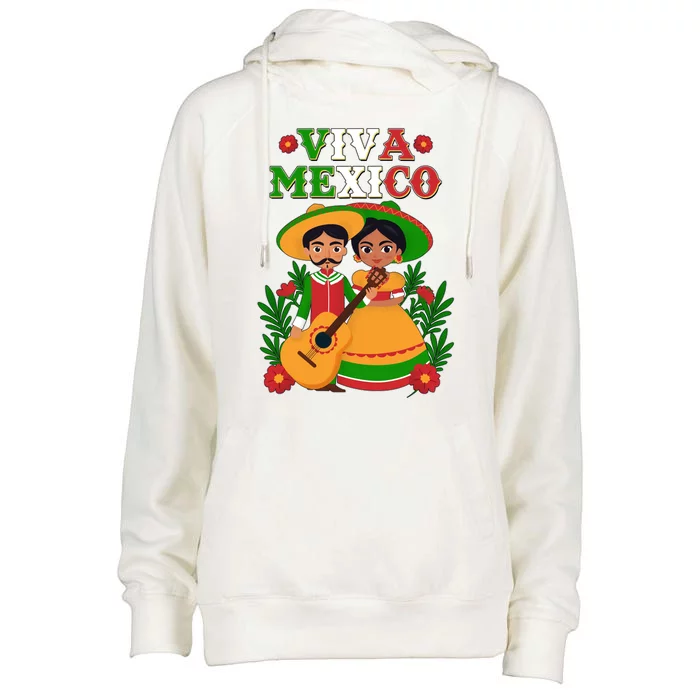 Viva Mexico Celebrate Mexican Independence Day Womens Funnel Neck Pullover Hood