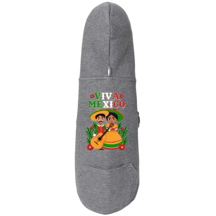 Viva Mexico Celebrate Mexican Independence Day Doggie 3-End Fleece Hoodie