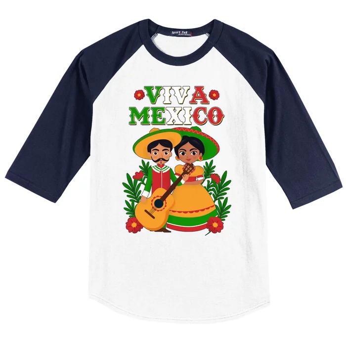 Viva Mexico Celebrate Mexican Independence Day Baseball Sleeve Shirt