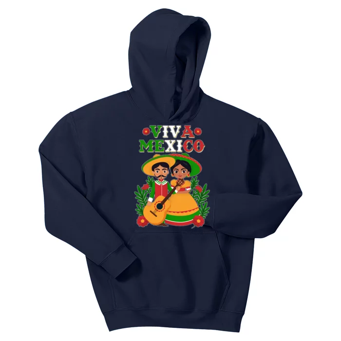 Viva Mexico Celebrate Mexican Independence Day Kids Hoodie