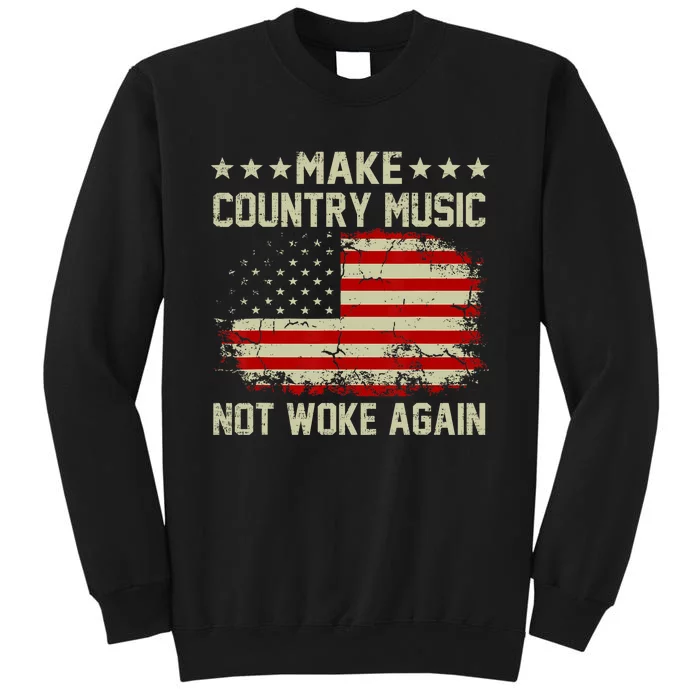 Vintage Make Country Music Not Woke Again American Flag Sweatshirt