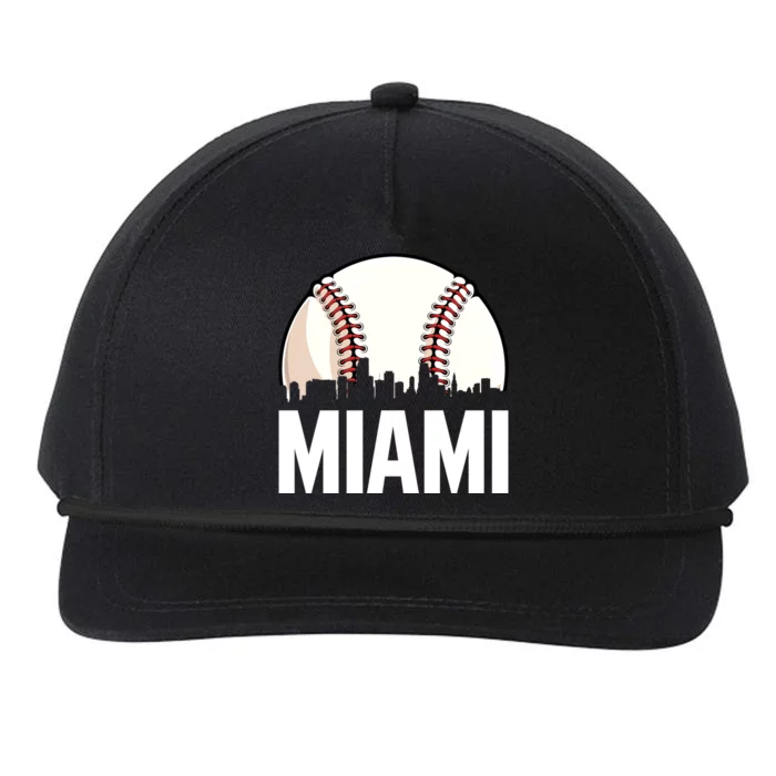 Vintage Miami Cityscape Retro Dad Baseball Lover Meaningful Gift Snapback Five-Panel Rope Hat