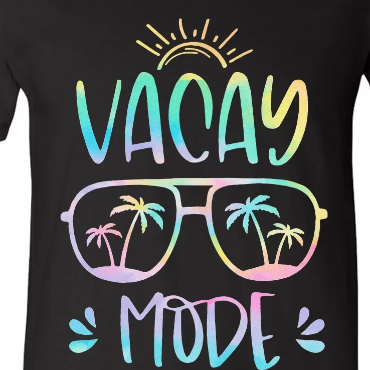 Vacay Mode Cute Vacation Summer Cruise Getaway Holiday V-Neck T-Shirt