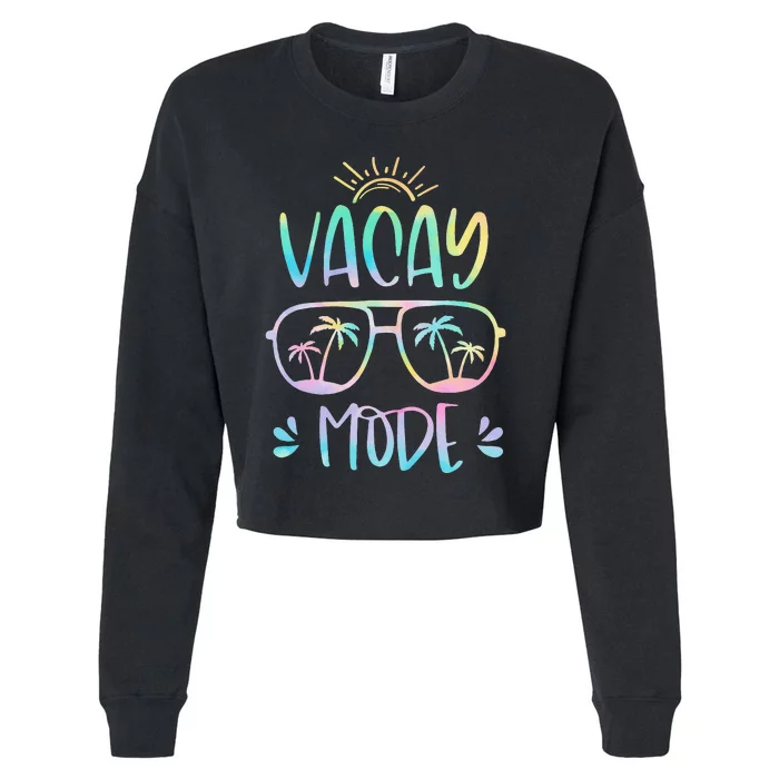 Vacay Mode Cute Vacation Summer Cruise Getaway Holiday Cropped Pullover Crew