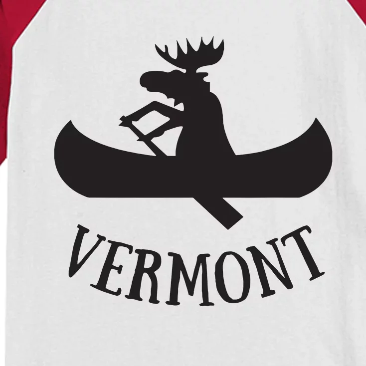 Vermont Moose Canoe Vacation T Kids Colorblock Raglan Jersey