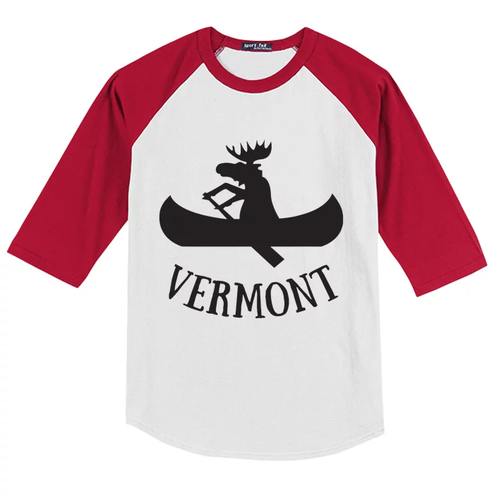 Vermont Moose Canoe Vacation T Kids Colorblock Raglan Jersey