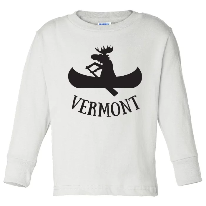 Vermont Moose Canoe Vacation T Toddler Long Sleeve Shirt