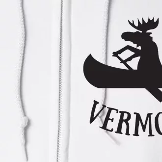 Vermont Moose Canoe Vacation T Full Zip Hoodie