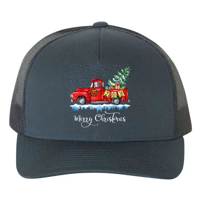 Vintage Merry Christmas Red Truck Old Fashioned Christmas Cute Gift Yupoong Adult 5-Panel Trucker Hat