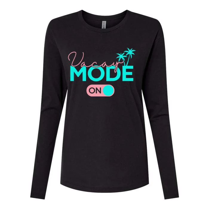 Vacay Mode Cute Vacation Summer Cruise Getaway Womens Cotton Relaxed Long Sleeve T-Shirt