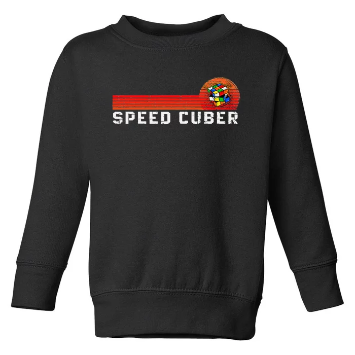 Vintage Math Cuber Heartbeat Speed Cubing Puzzle Lover Cube Toddler Sweatshirt