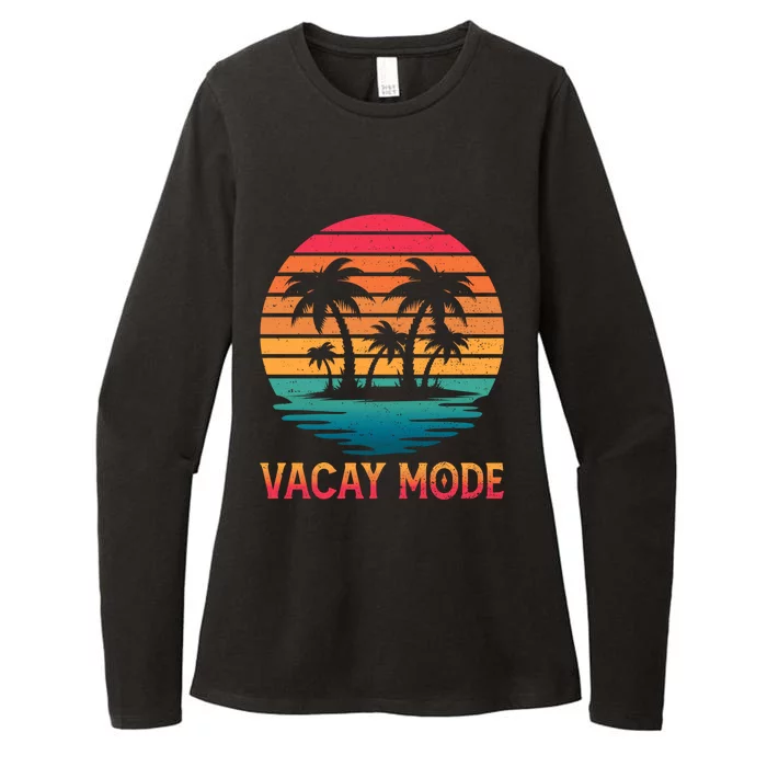 Vacay Mode Coconut Palm Trees Retro Tropical Summer Vibes Cute Gift Womens CVC Long Sleeve Shirt