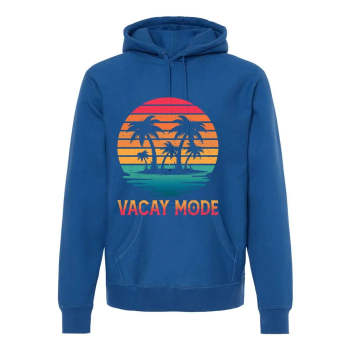 Vacay Mode Coconut Palm Trees Retro Tropical Summer Vibes Cute Gift Premium Hoodie