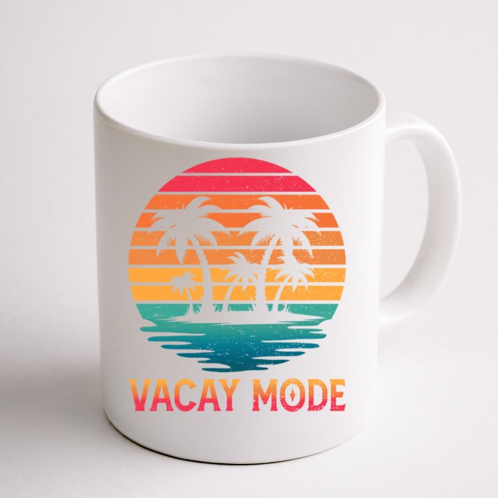 Vacay Mode Coconut Palm Trees Retro Tropical Summer Vibes Cute Gift Front & Back Coffee Mug