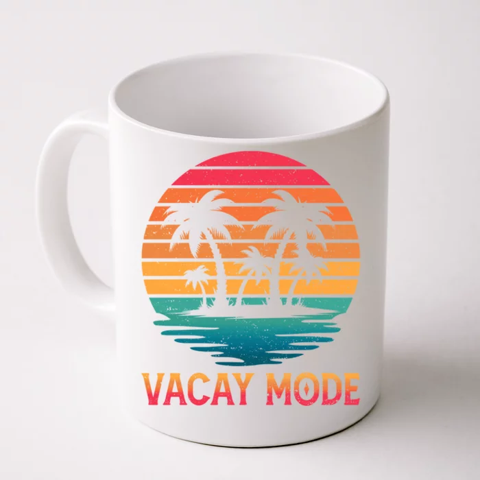 Vacay Mode Coconut Palm Trees Retro Tropical Summer Vibes Cute Gift Front & Back Coffee Mug