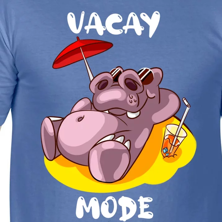 Vacay Mode Cute Vacation Family Summer Funny Hippo On Beach Cool Gift Comfort Colors T-Shirt