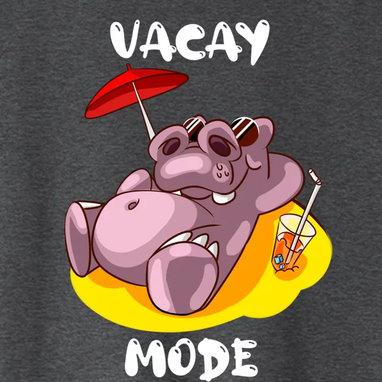 Vacay Mode Cute Vacation Family Summer Funny Hippo On Beach Cool Gift Women's Crop Top Tee