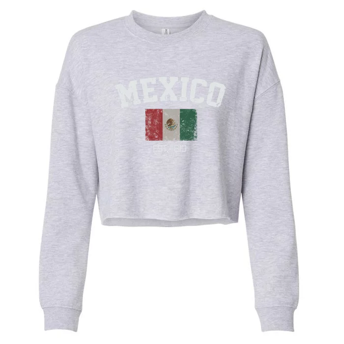 Vintage Mexico City Est 1810 Gift Cute Gift Cropped Pullover Crew