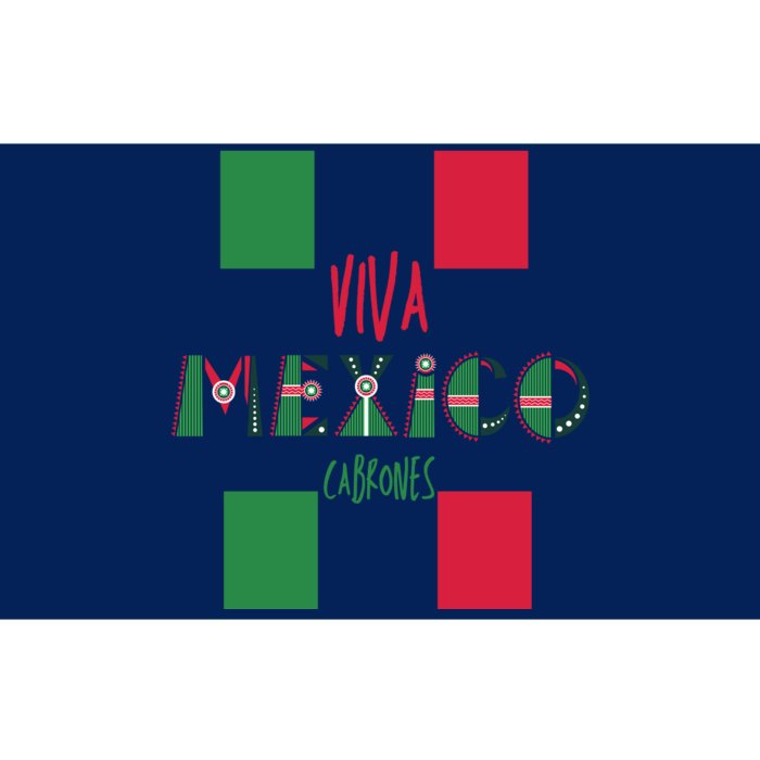 Viva Mexico Cabrones Funny Mexico Flag Bumper Sticker