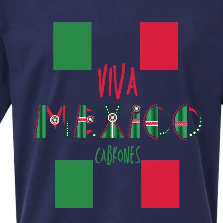 Viva Mexico Cabrones Funny Mexico Flag Sueded Cloud Jersey T-Shirt