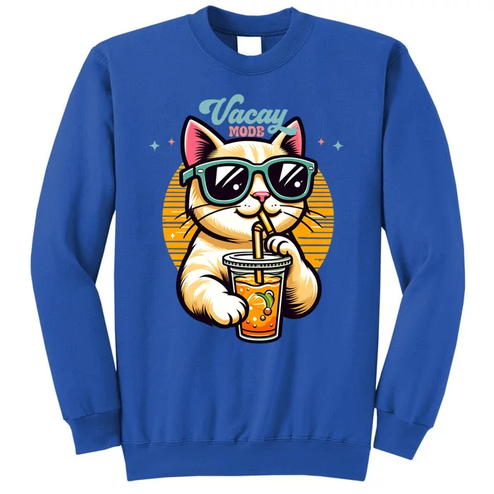 Vacay Mode Cute Cat Sunglasses Funny Family Vacation Trip Gift Sweatshirt