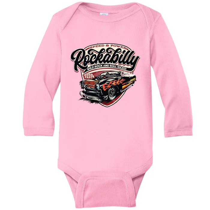 Vintage Muscle Car Graphic Baby Long Sleeve Bodysuit