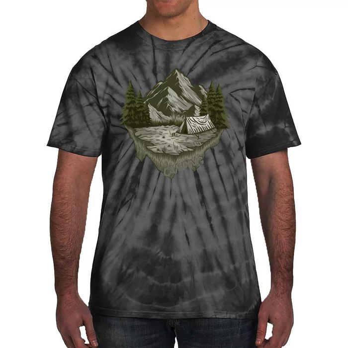 Vintage Mountain Camping Graphic Tie-Dye T-Shirt