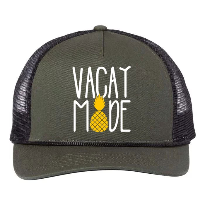 Vacay Mode Cute Pineapple Retro Rope Trucker Hat Cap