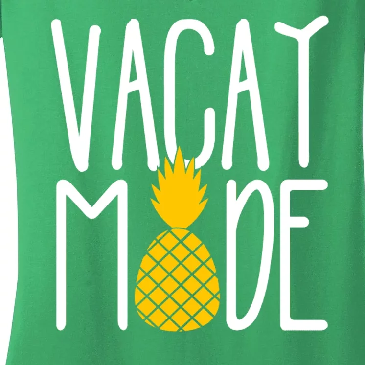 Vacay Mode Cute Pineapple Women's V-Neck T-Shirt