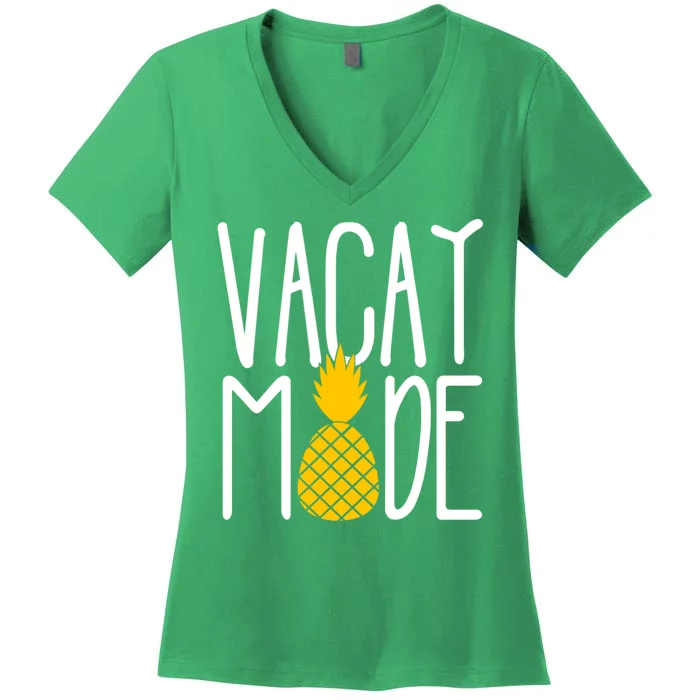 Vacay Mode Cute Pineapple Women's V-Neck T-Shirt