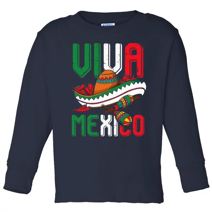 Viva Mexico Cinco De Mayo Toddler Long Sleeve Shirt