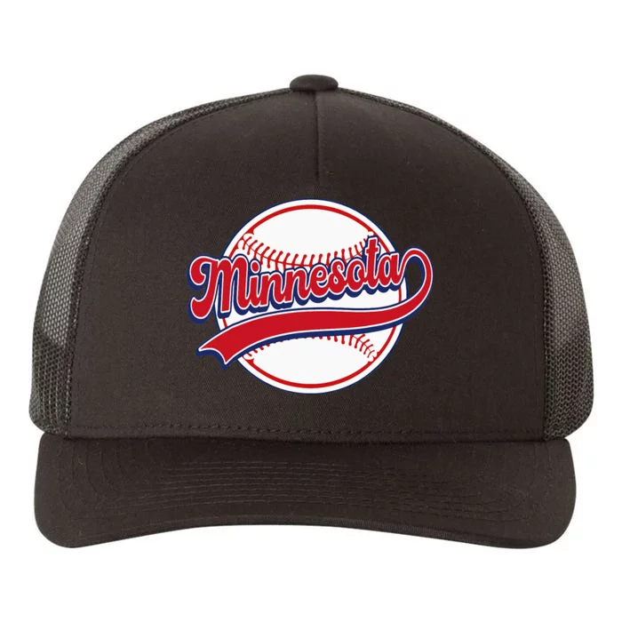 Vintage Minnesota Cityscape Baseball Lover Player And Fans Yupoong Adult 5-Panel Trucker Hat