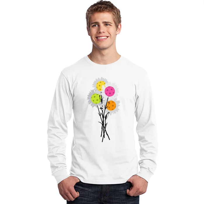 Valentine's Mother's Day Pickleball Flower Bouquet Pretty Long Sleeve Shirt