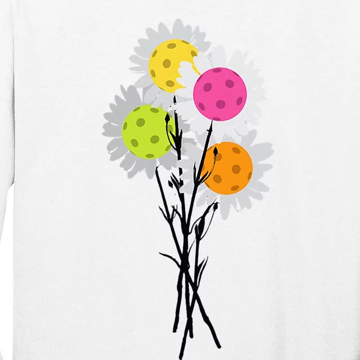 Valentine's Mother's Day Pickleball Flower Bouquet Pretty Long Sleeve Shirt