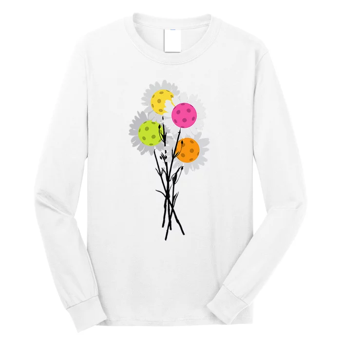 Valentine's Mother's Day Pickleball Flower Bouquet Pretty Long Sleeve Shirt