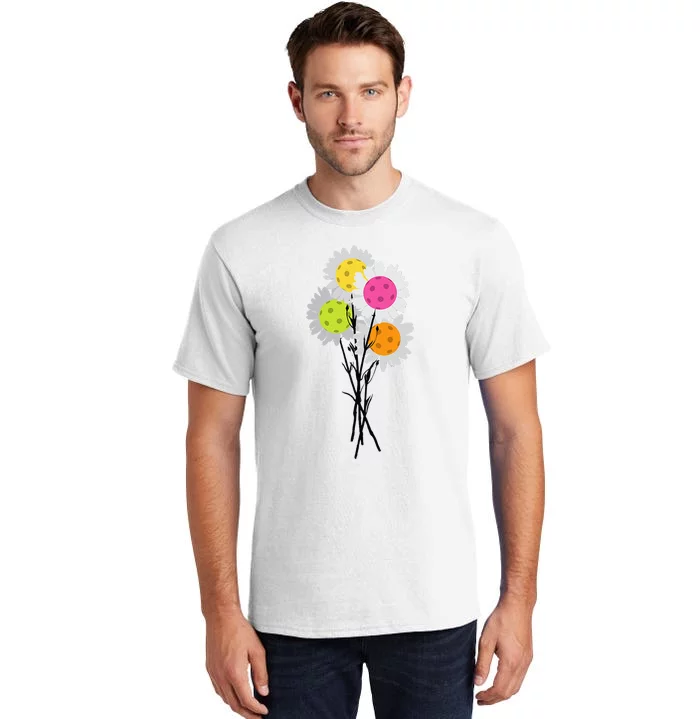 Valentine's Mother's Day Pickleball Flower Bouquet Pretty Tall T-Shirt