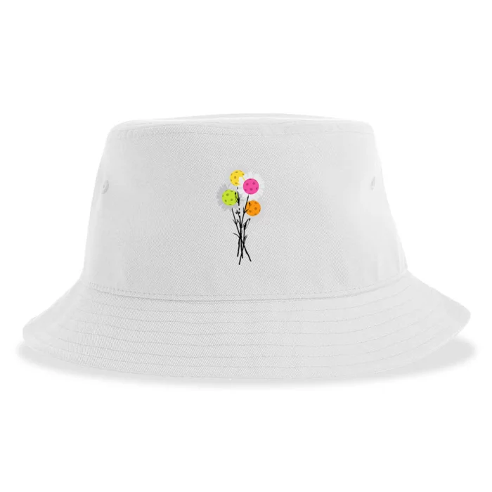 Valentine's Mother's Day Pickleball Flower Bouquet Pretty Sustainable Bucket Hat