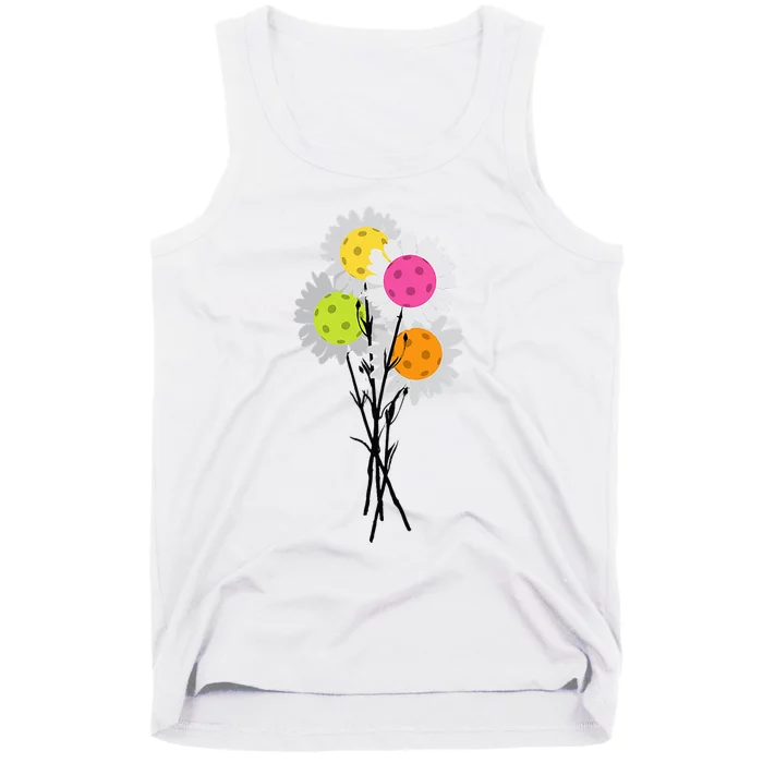 Valentine's Mother's Day Pickleball Flower Bouquet Pretty Tank Top