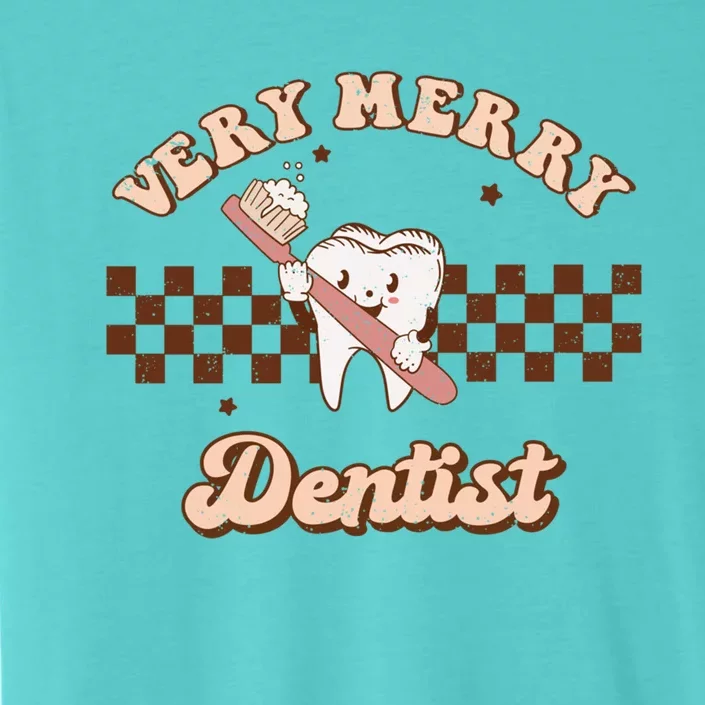 Very Merry Dentist Groovy Dental Squad Christmas Pajamas Cool Gift ChromaSoft Performance T-Shirt