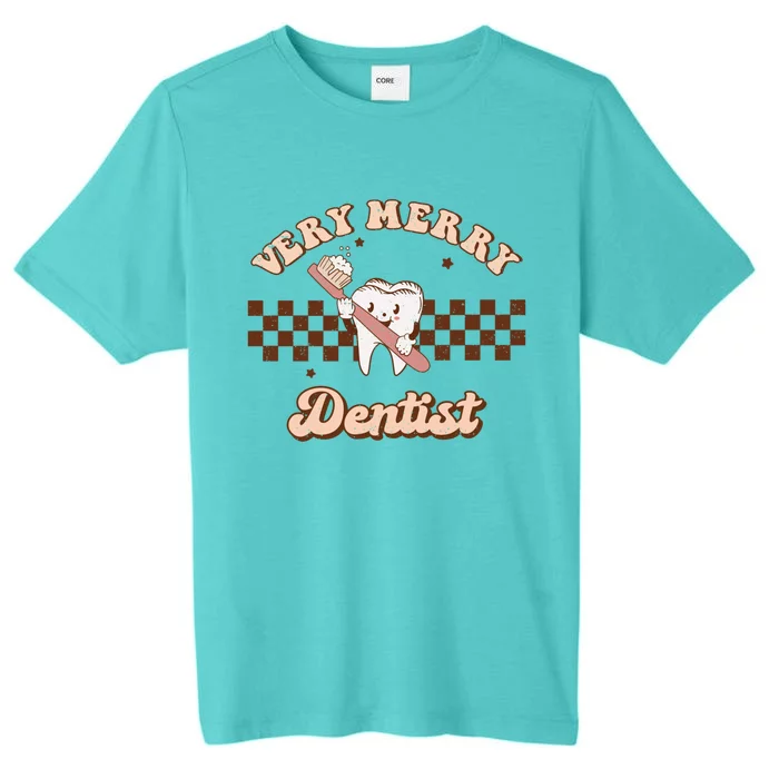 Very Merry Dentist Groovy Dental Squad Christmas Pajamas Cool Gift ChromaSoft Performance T-Shirt