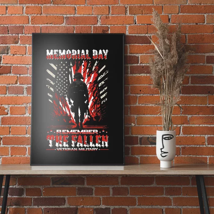 Vintage Memorial Day Remember The Fallen Veteran Military Poster